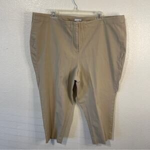 J. Jill Cotton Stretch Cropped Pants Beige Plus Size 22